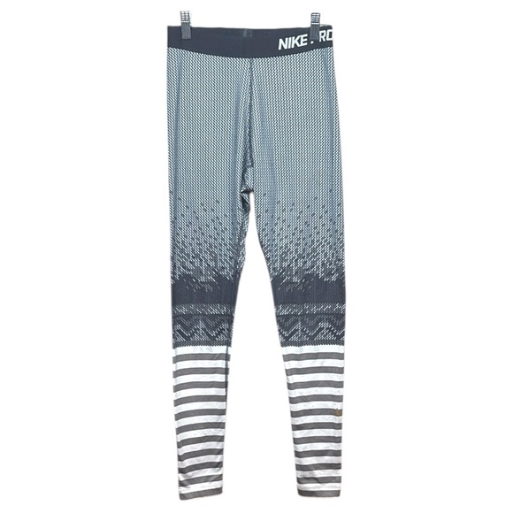 Nike Gray Leggings Stretch Fit Athletic Wear - Picture 1 of 9